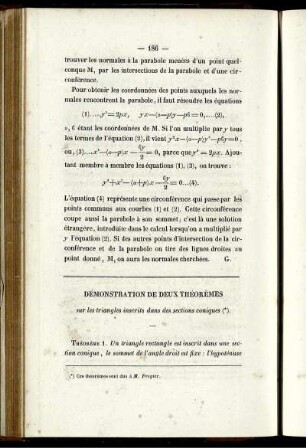 Démonstration de deux théorèmes.