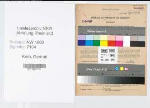 Entnazifizierung Gertrud Klein, geb. 13.11.1894 (Lehrerin)