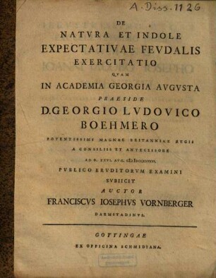 De natura et indole expectatione feudalis