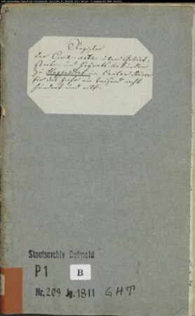 Zivilstandsregister der katholischen Gemeinde Hegensdorf, Kreis Büren (GAHT 1811) (Gemeinde: Katholische Gemeinde Hegensdorf)