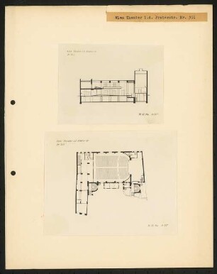 Fürstenhof (auch: Rolandbühne, Theater in der Praterstraße), Wien: Grundriss und Längsschnitt