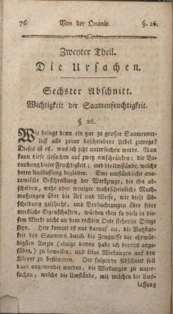 Zweyter Theil. Die Ursachen.