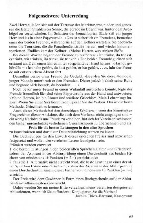 Folgenschwere Unterredung