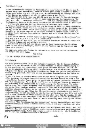 Richtigstellung