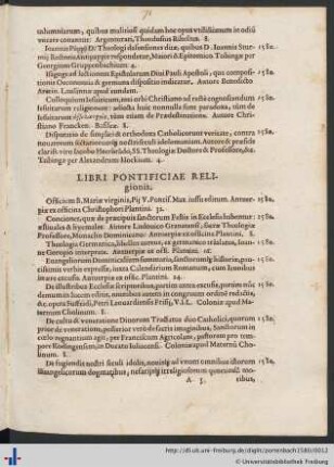 Libri Pontificiae Religionis.