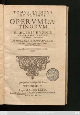 5: Continens Disputationes Et Orationes Academicas, cum tribus Comoediis