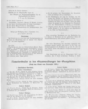 Naturdenkmäler in den Staatswaldungen des Saargebietes.