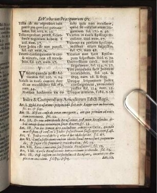 Index & Compendium Articulorum Edicti Regii