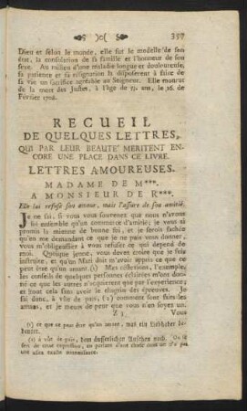 Lettres Amoureuses