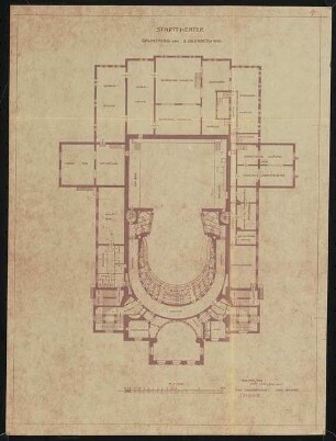 Stadttheater, Bremen: Grundriss 2. Obergeschoss 1:200