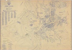 Übersichtsplan der Stadt Siegen, Hochspannungs- und Niederspannungskabeln (Elektroplan)