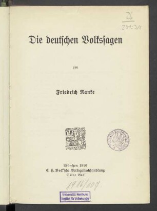Teil 4: Die deutschen Volkssagen