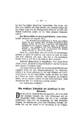 Ein wichtiges Aktenstück zur Landfrage in den Kolonien