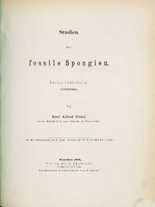 Studien über fossile Spongien. 2, Lithistidae