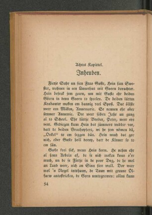 Achtes Kapittel. Inheuden.