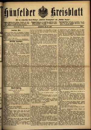 Ausgabe vom Samstag, den 26. Juli 1913.