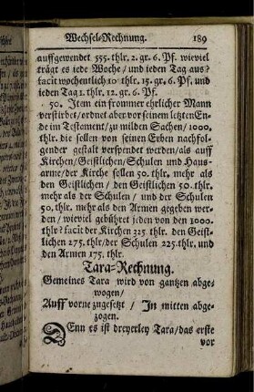 Tara - Rechnung.