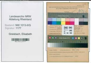 Entnazifizierung Elisabeth Greisbach , geb. 28.02.1909 (Schwester)