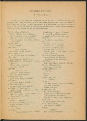 Cuadro primero - La Borrachería
