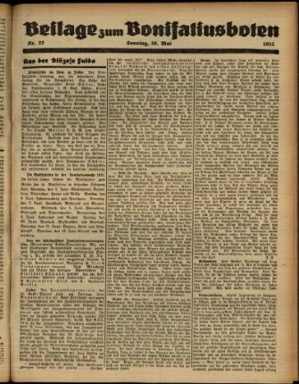 Zweite Ausgabe vom Sonntag, den 29. Mai 1932.