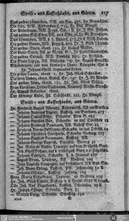 Speise- und Kaffeehäuser, und Gärten