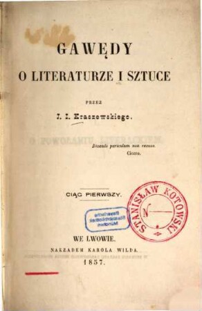 Gawȩdy o literaturze i sztuce