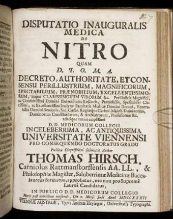 Disputatio Inauguralis Medica De Nitro