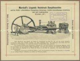 Dampfmaschinen von der Firma Marshall, Sons und Co in England