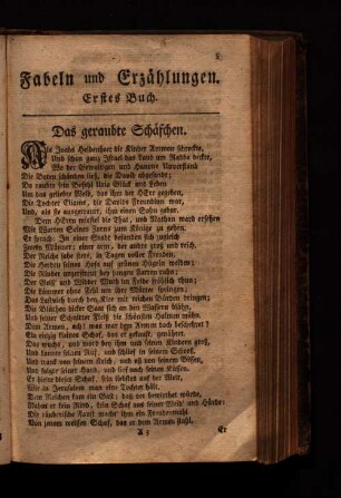 Fabeln und Erzählungen. Erstes Buch.