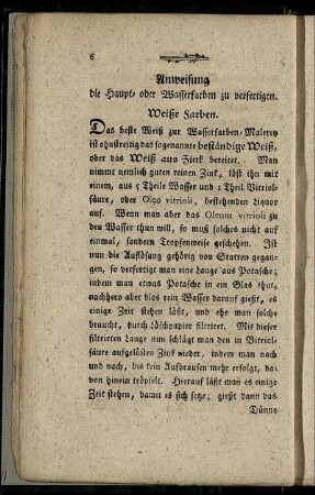 Anweisung die Haupt- oder Wasserfarben zu verfertigen.