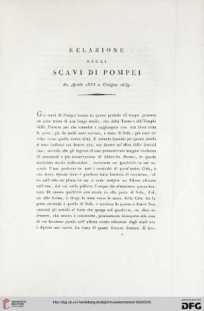12: Relazione degli scavi di Pompei : da Aprile 1835 a Giugno 1839