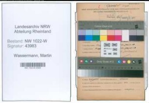 Entnazifizierung Martin Wassermann , geb. 21.07.1902 (Ingenieur)