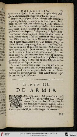 Liber III.: De armis
