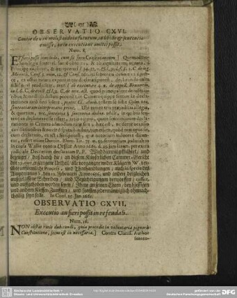 Observatio CXVII. Executio an fieri possit in refeudali