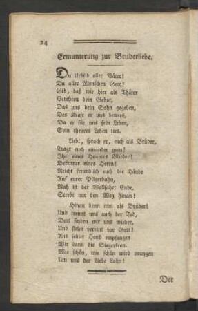 Ermunterung zur Bruderliebe.
