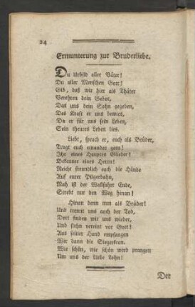 Ermunterung zur Bruderliebe.