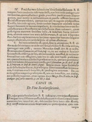 Caput IX. De Fine Secularisationis.