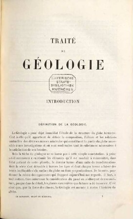 Traité de géologie, 1