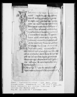 Evangelistar: fol. 1v