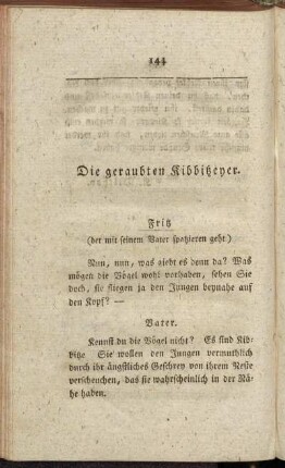 Die geraubten Kibbitzeyer.