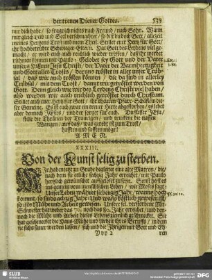 XXXIII. Von der Kunst selig zu sterben