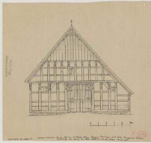 Blasheim (Kreis Lübbecke): Hof [Niemeyer-Lückers]. [Haupthaus] (Giebelansicht)