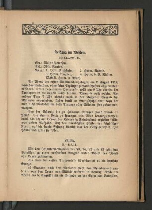 Feldzug im Westen. 2.8.14-22.5.15.