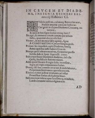 In Crucem Et Diadema, Insignia Reineri Reineccij Historici Cl.