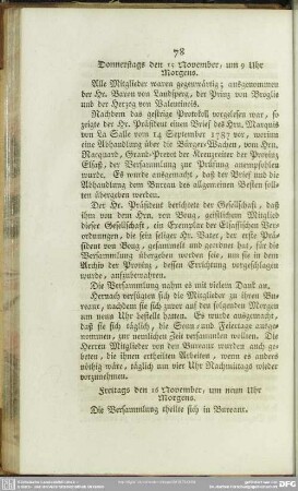 Freitags den 16 November, um neun Uhr Morgens