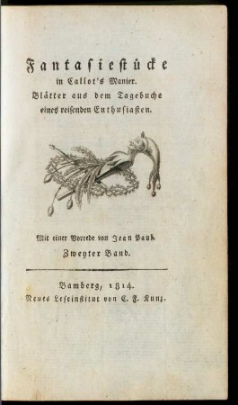 Fantasiestücke in Callot's Manier : Blätter aus dem Tagebuche eines reisenden Enthusiasten, 2