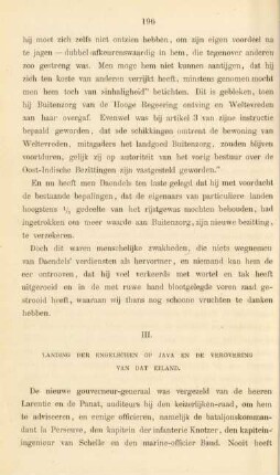 III. Landing der Engelschen op Java en de verovering van dat Eiland