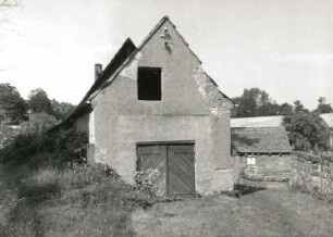 Medingen, Rosenthal 15. Gehöft (1801/1815). Giebelansicht des Wohnstallhauses