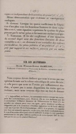 Sur les quaternions.