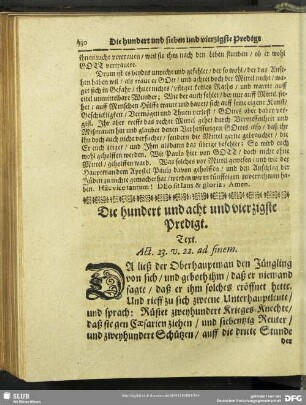 Die hundert und acht und vierzigste Predigt